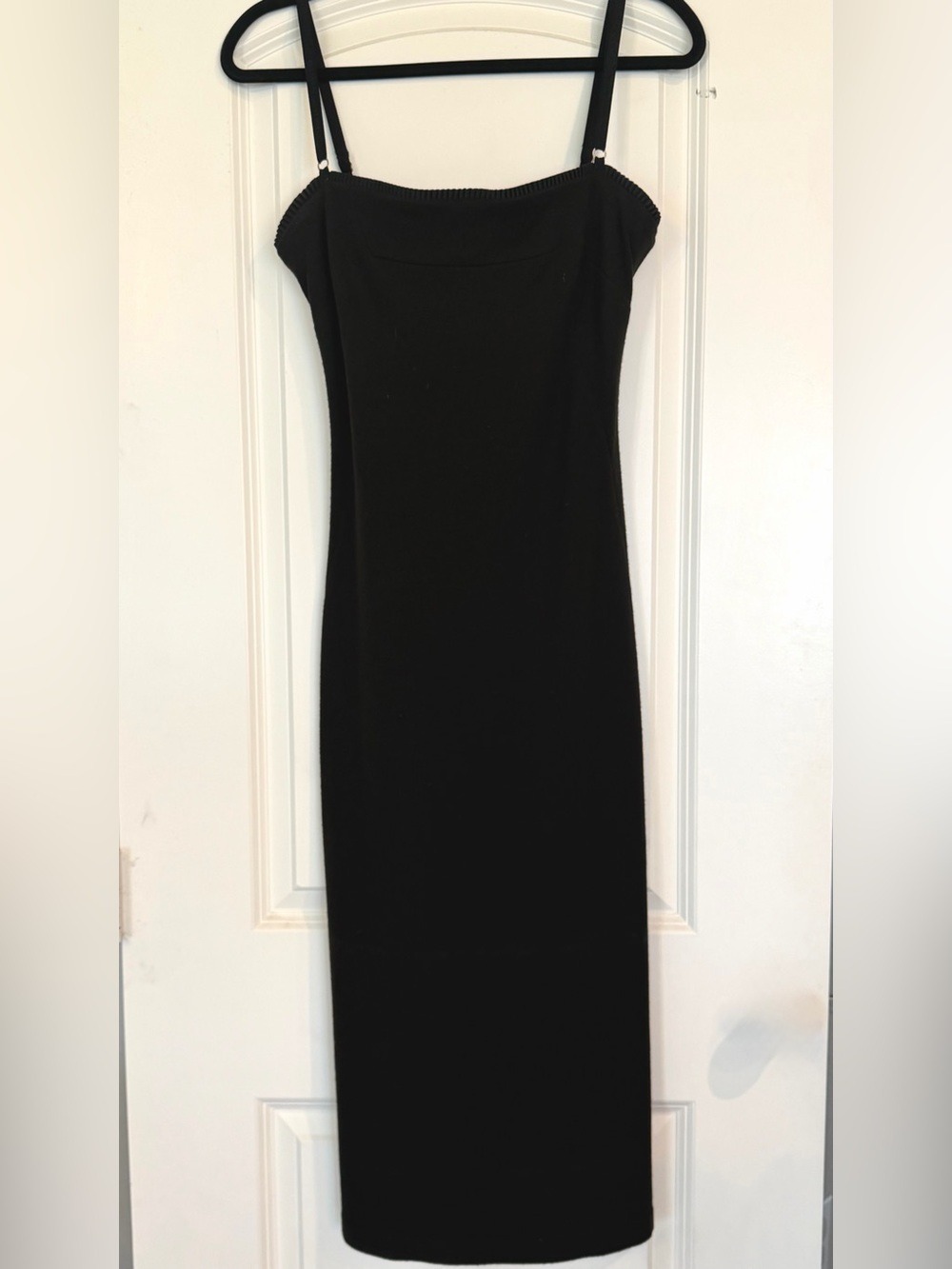 Dolce & Gabbana Black Wool Blend Midi Sheath Cocktail Dress IT46